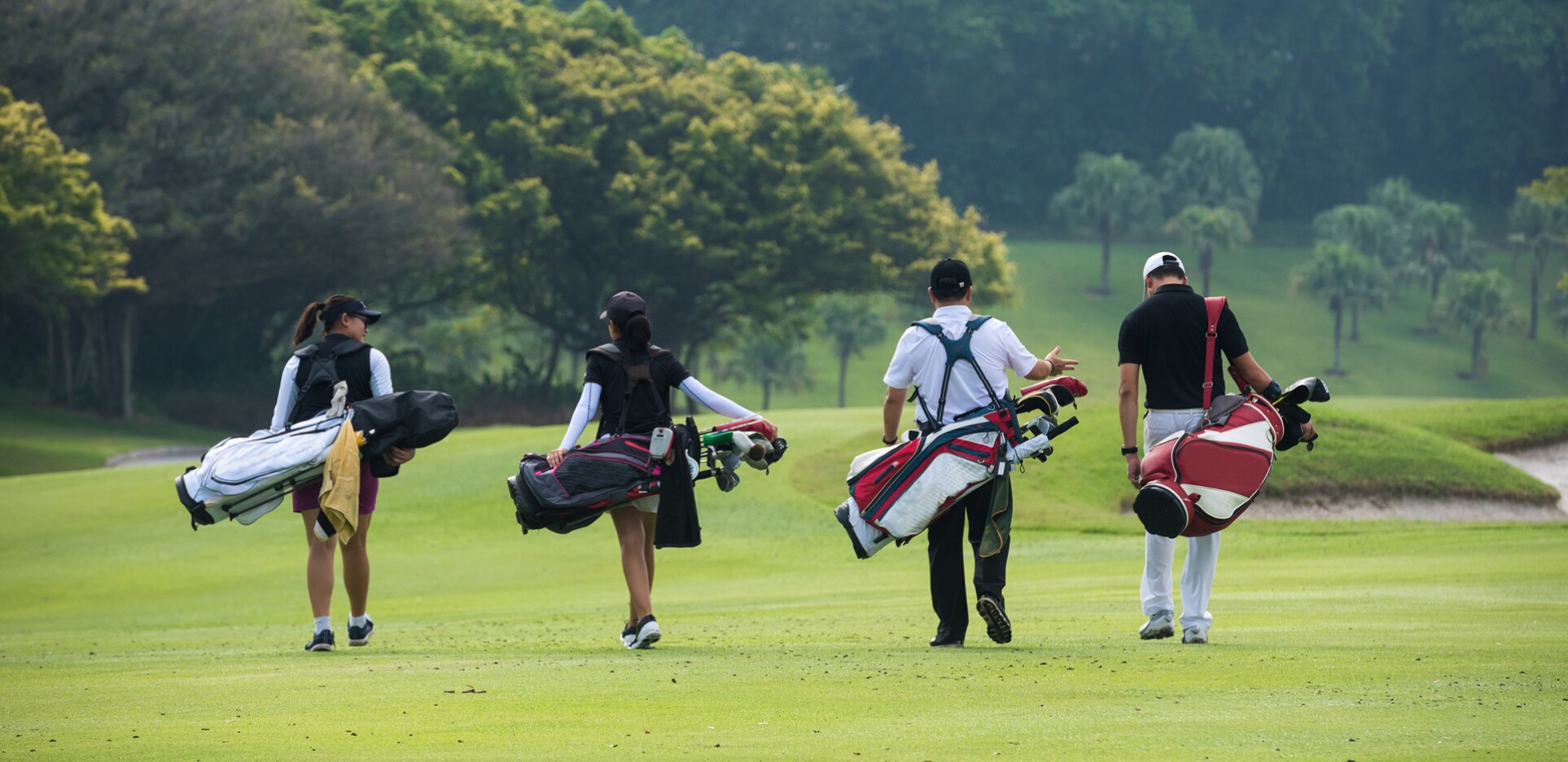 foursome group of golfers for outing event