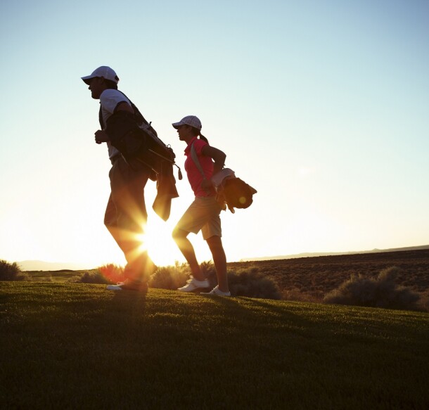 twilight twosome guy golfers on the course