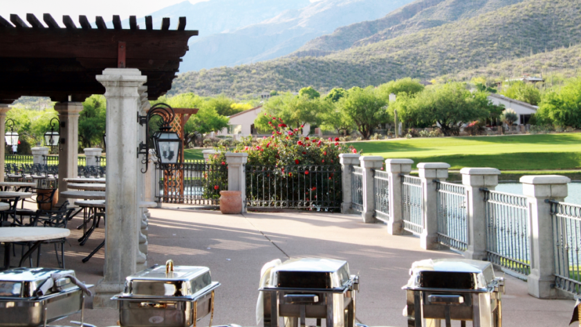 Arizona National golf course wedding or banquet buffet set up