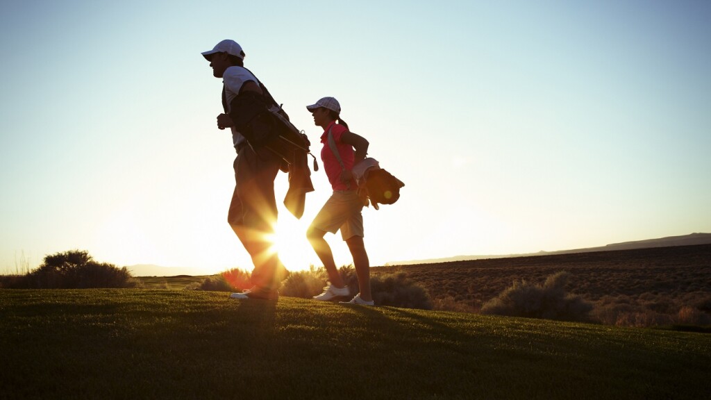 twilight twosome guy golfers on the course