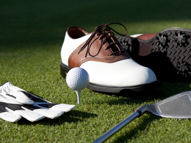 golf merchandise - club ball glove and shoes