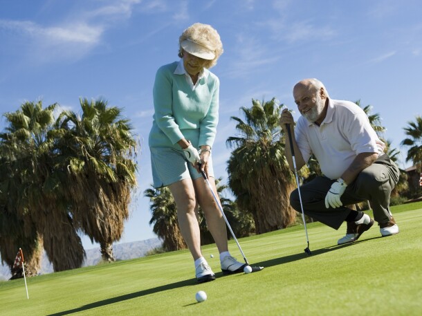 Senior Couple on the golf course