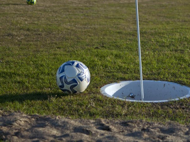 FootGolf flag stick and ball