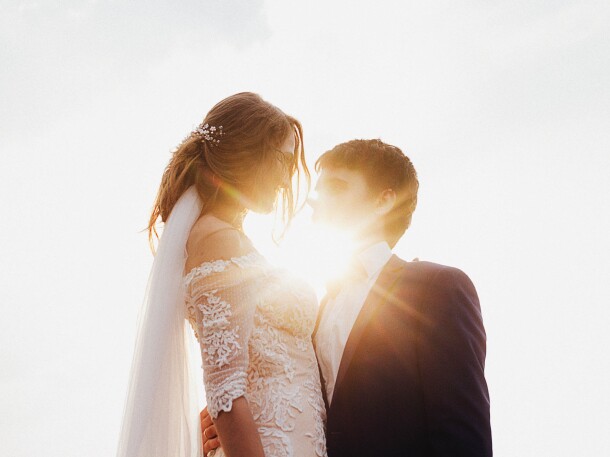 Bride Groom Sunlight