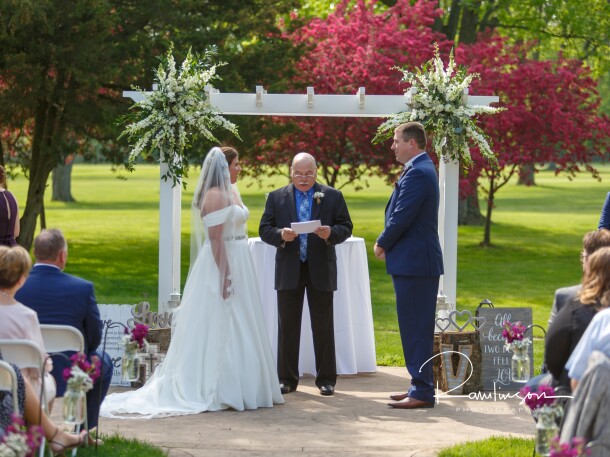 bride and groom on wedding day at Fellows Creek Golf Club