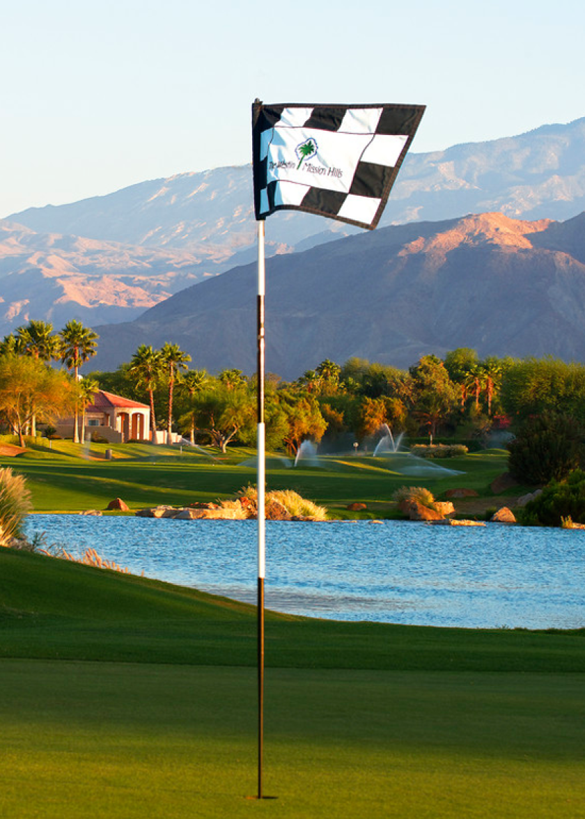The Westin Mission Hills Golf Course with logo flag stick