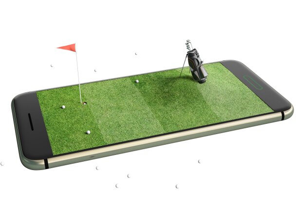 iPhone with Golf Hole, Golf Balls and Golf Bag on top