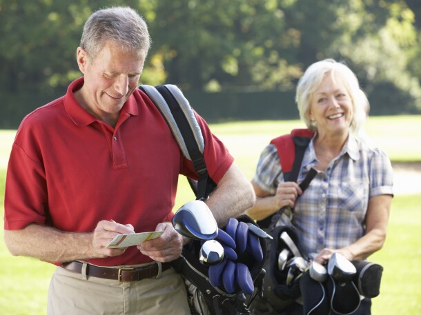Senior Couple on the golf course