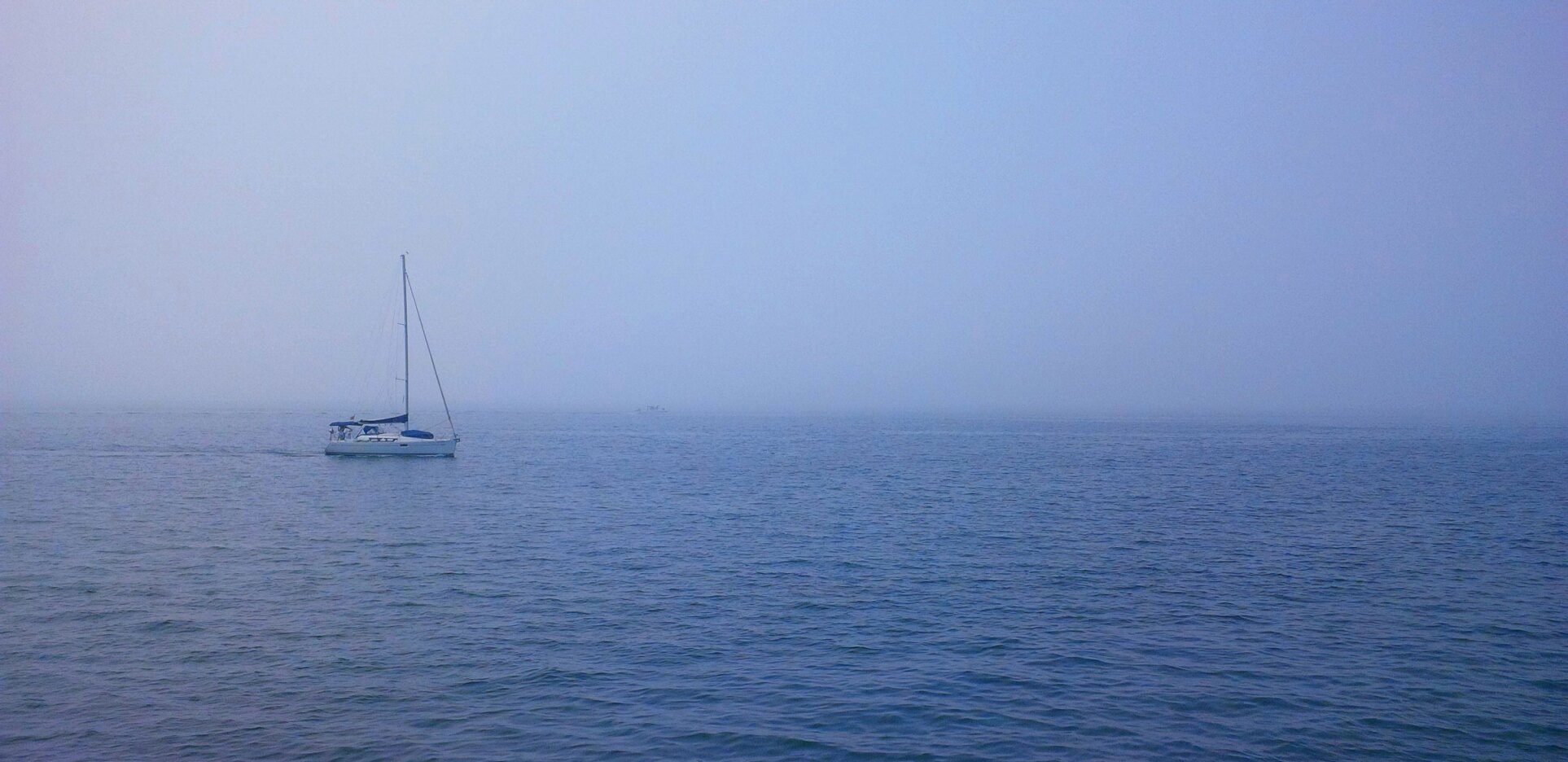 Sail Boat, Harbour, Morning, Fog