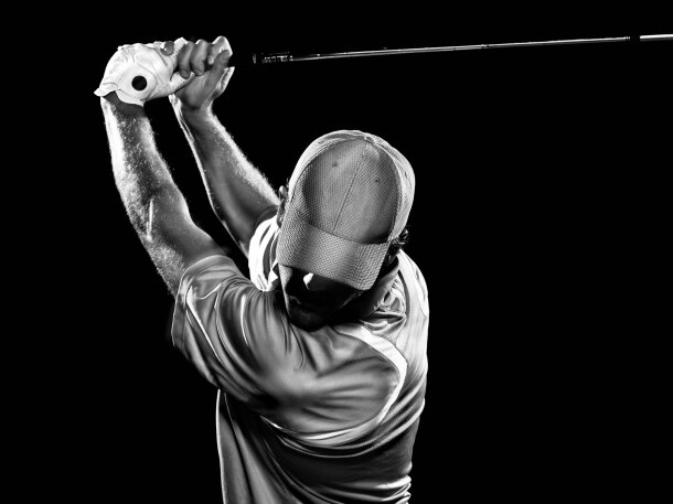 Golf Lessons, Instruction, Man Swinging