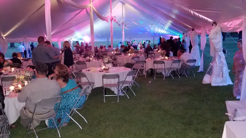 outdoor event tent set up at Fellows Creek Golf Club