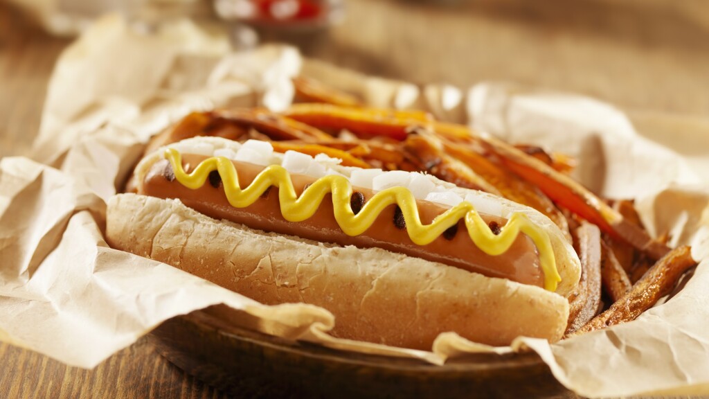 Vegan Hotdog with Sweet Potato Fries