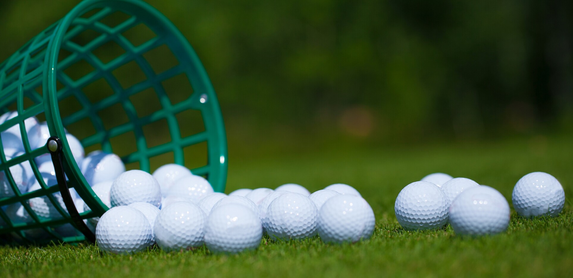 range balls at practice facility on golf course