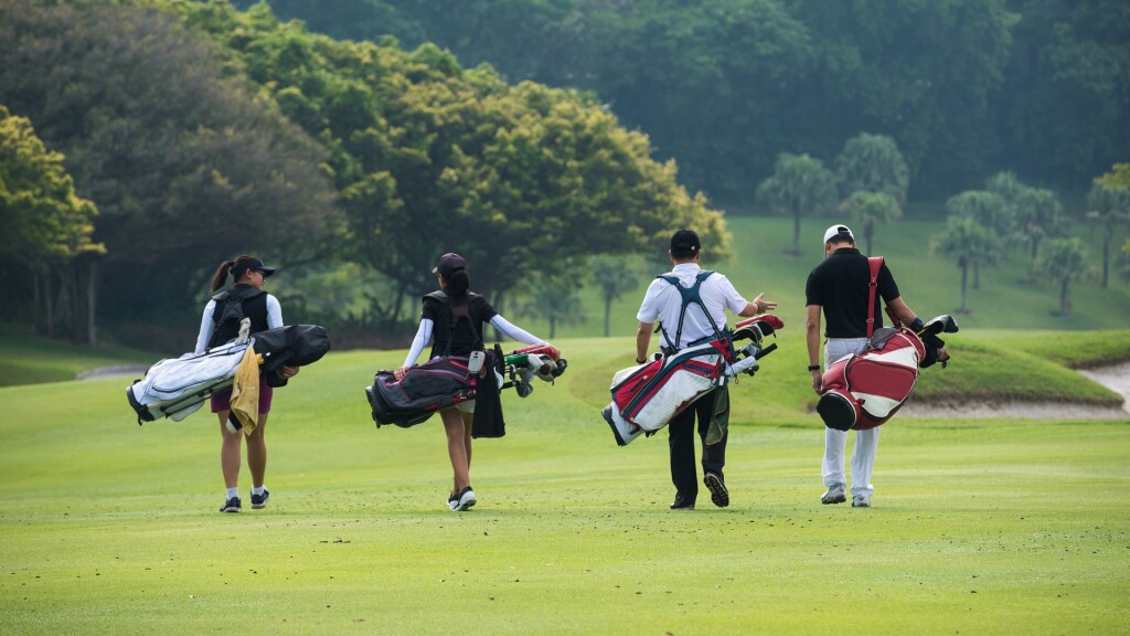 foursome group of golfers for outing event