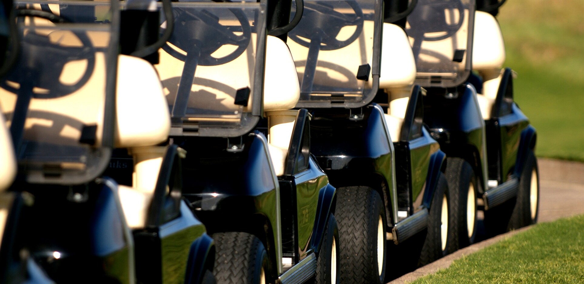 golf carts lined up