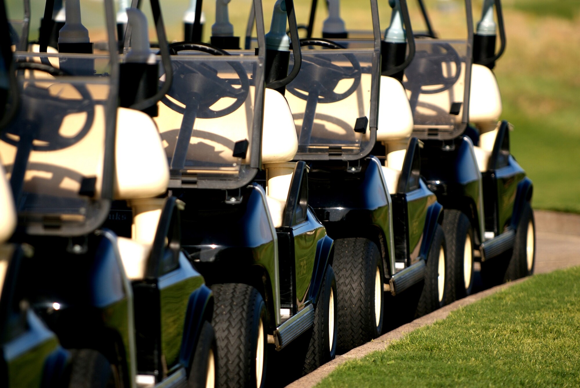 golf carts lined up