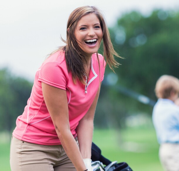 woman on the golf course